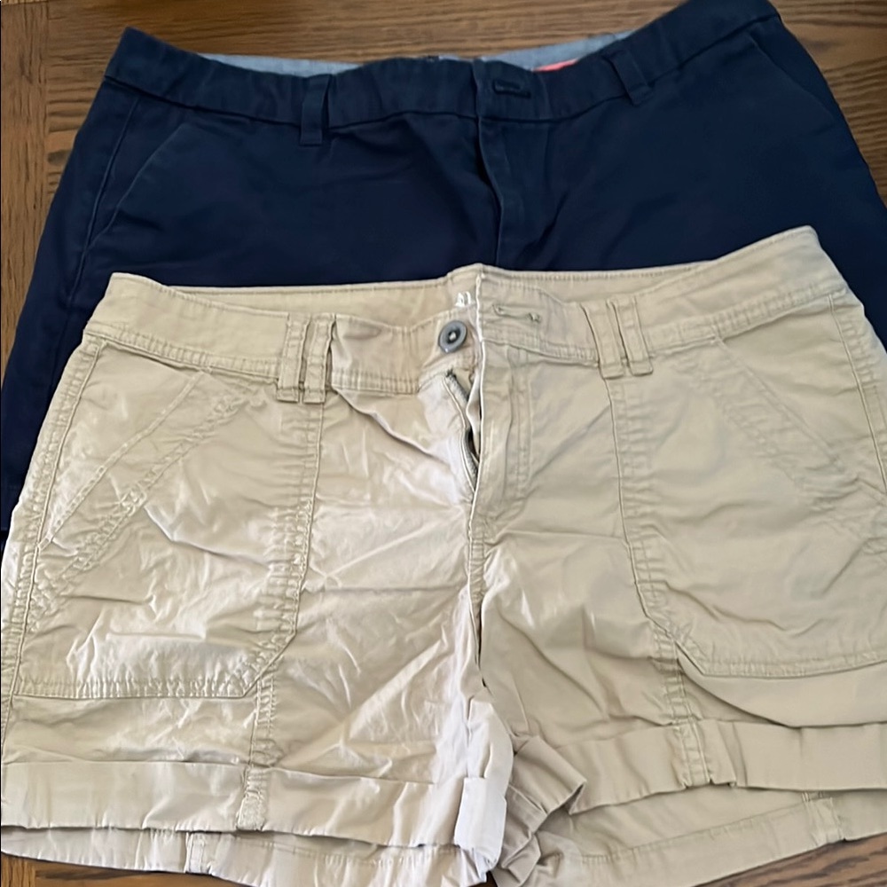 Casual Tan and Navy Women's Cargo Shorts